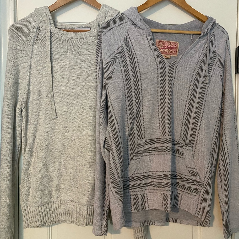 TWO White Men's Medium Cotton Sweatshirts